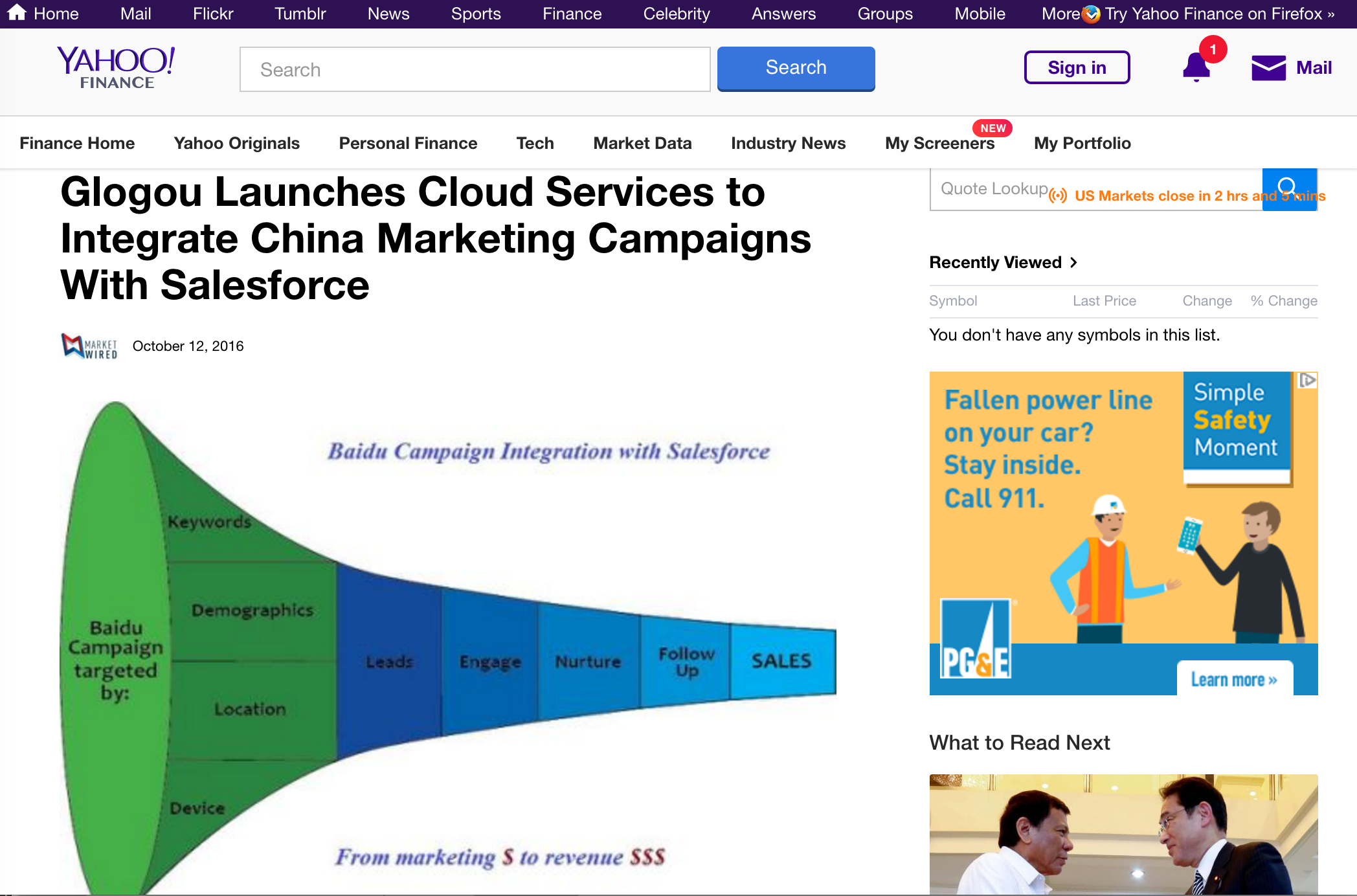 Glogou Launches Cloud Services to Integrate China Marketing Campaigns With Salesforce