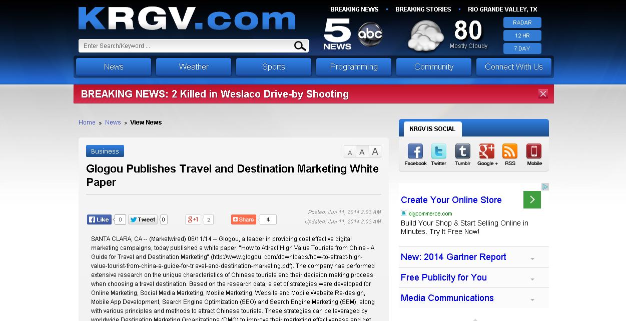 KRGV Glogou Publishes Travel and Destination Marketing White Paper
